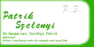 patrik szelenyi business card