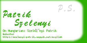 patrik szelenyi business card